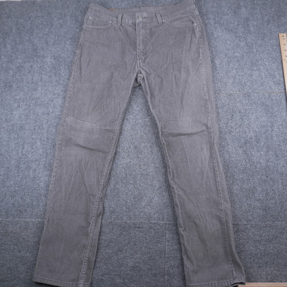 Levi's 511 Slim Fit Pants Mens 36x32 Grey Corduroy Waterless Stretch Trousers - Picture 2 of 10